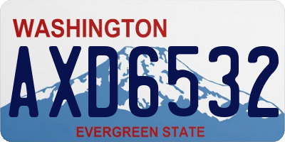 WA license plate AXD6532