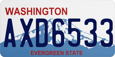 WA license plate AXD6533