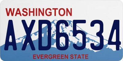 WA license plate AXD6534