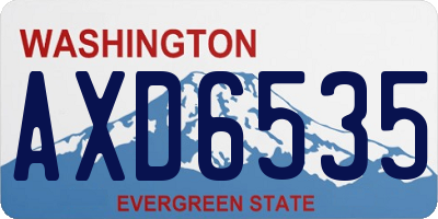 WA license plate AXD6535