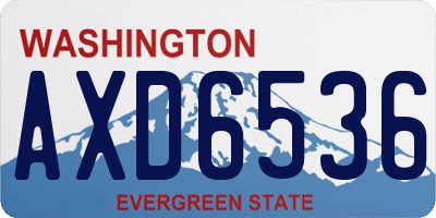 WA license plate AXD6536