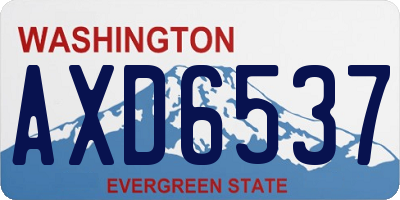 WA license plate AXD6537
