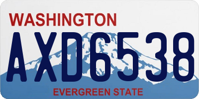 WA license plate AXD6538