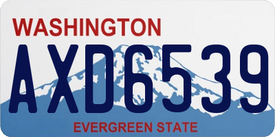 WA license plate AXD6539