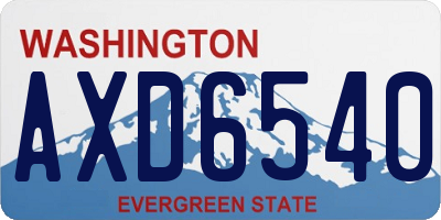 WA license plate AXD6540