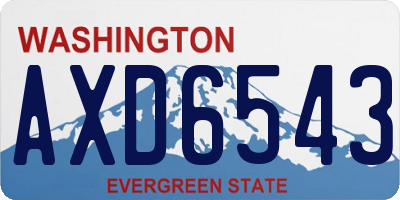 WA license plate AXD6543