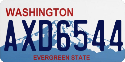 WA license plate AXD6544