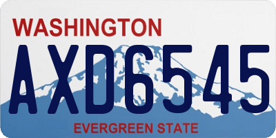 WA license plate AXD6545