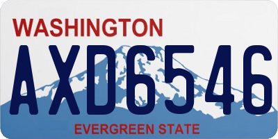 WA license plate AXD6546