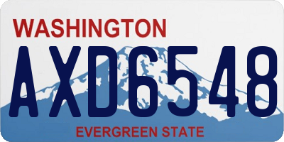 WA license plate AXD6548