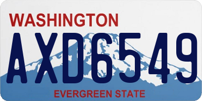WA license plate AXD6549