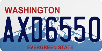 WA license plate AXD6550