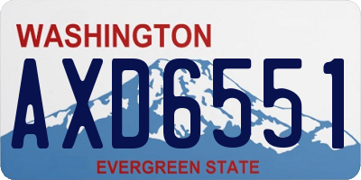 WA license plate AXD6551