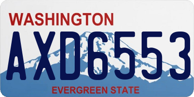WA license plate AXD6553