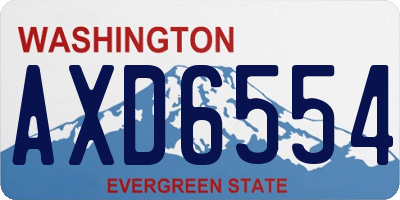 WA license plate AXD6554