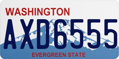 WA license plate AXD6555