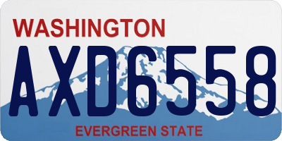 WA license plate AXD6558
