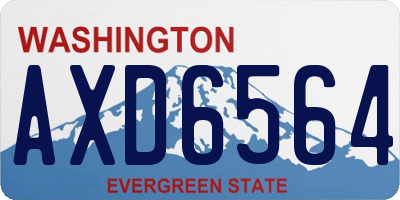 WA license plate AXD6564