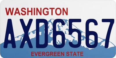 WA license plate AXD6567