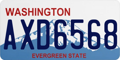 WA license plate AXD6568