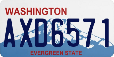 WA license plate AXD6571