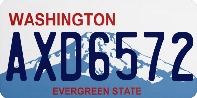 WA license plate AXD6572
