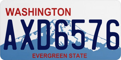 WA license plate AXD6576