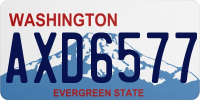 WA license plate AXD6577
