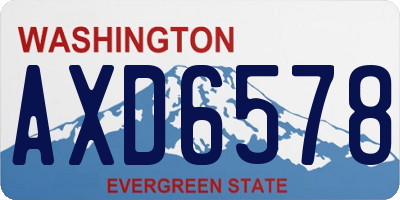 WA license plate AXD6578