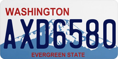 WA license plate AXD6580