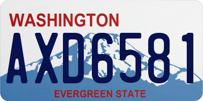 WA license plate AXD6581