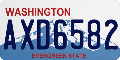 WA license plate AXD6582
