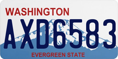WA license plate AXD6583