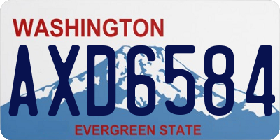 WA license plate AXD6584