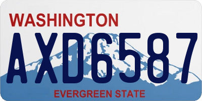 WA license plate AXD6587