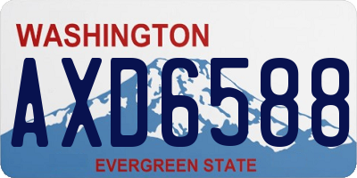 WA license plate AXD6588