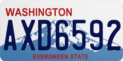 WA license plate AXD6592