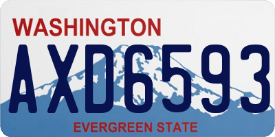 WA license plate AXD6593