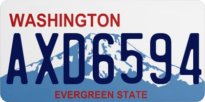 WA license plate AXD6594