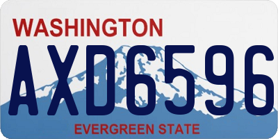 WA license plate AXD6596