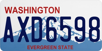 WA license plate AXD6598