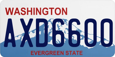 WA license plate AXD6600