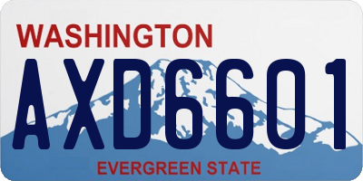 WA license plate AXD6601
