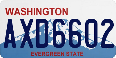 WA license plate AXD6602