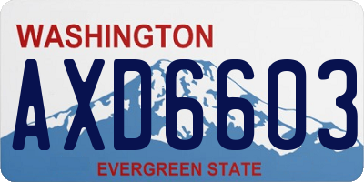 WA license plate AXD6603