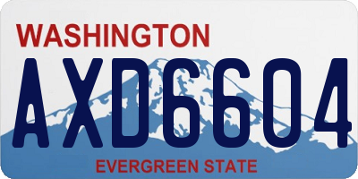 WA license plate AXD6604