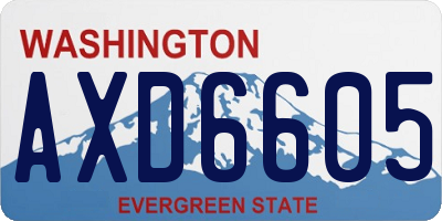 WA license plate AXD6605