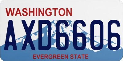 WA license plate AXD6606