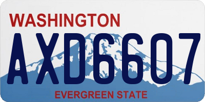WA license plate AXD6607
