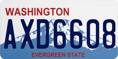 WA license plate AXD6608